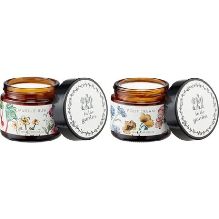 Heathcote & Ivory In the Garden Foot Care Gift Set 60ml Foot Cream 60ml Muscle Rub Packed With Essential Oils Cruelty