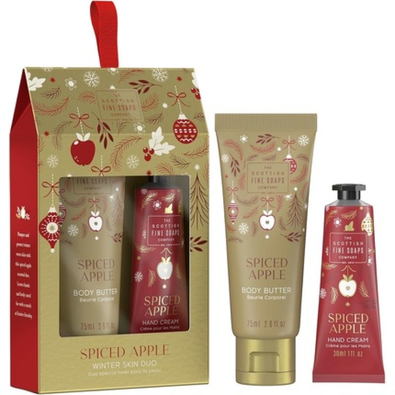 Scottish Fine Soaps Spiced Apple 2024 Winter Skin Duo - Body Butter and Hand Cream