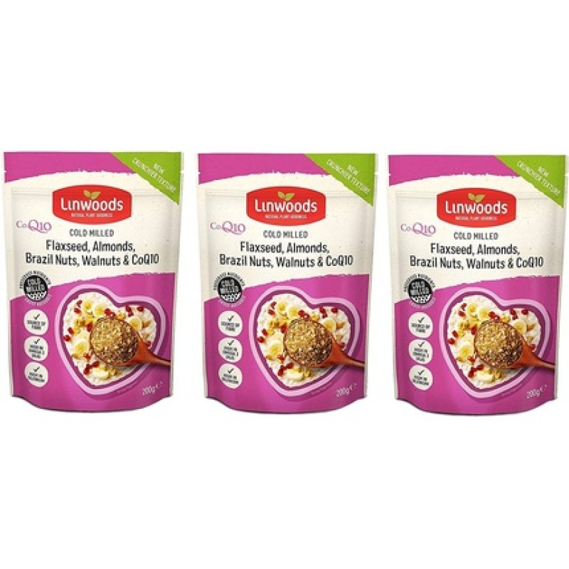 Linwoods Flaxseed, Nuts & Q10 200g X 3 Pack Of 3