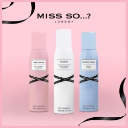 Miss So...? Womens Starlet Body Mist Fragrance Spray 150ml Fruity Sweet Vanilla