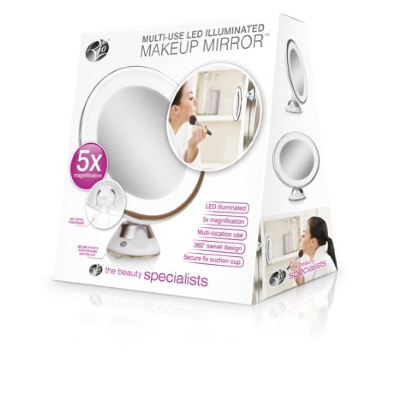 Rio Beauty Vanity Mirror With Led Lighting, 7 X 7 X 20 Cm, White