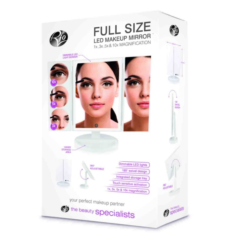 Cosmetic Mirror With Led Lighting, 1x 3x 5x 10x Magnification