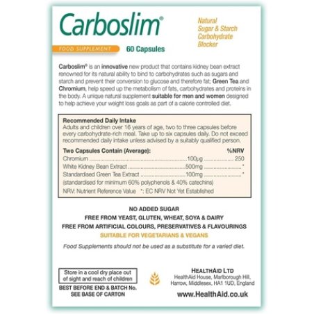 Healthaid Carboslim Phase 2 60 Capsules