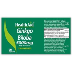 HealthAid Ginkgo Biloba Extract 5000mg 30 Capsules