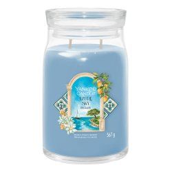 Yankee Candle Azure Sky bougie en cire Rond Bleu, Transparent 1 pièce(s)