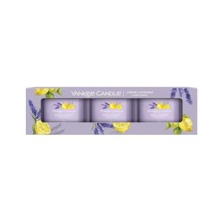 Yankee Candle Set Of Votive Candles In Glass Lemon Lavender - 3 X 37 Grams
