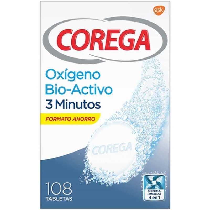 Corega Active Oxygen Biactive 108 Tablets