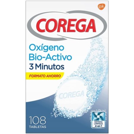 Corega Active Oxygen Biactive 108 Tablets