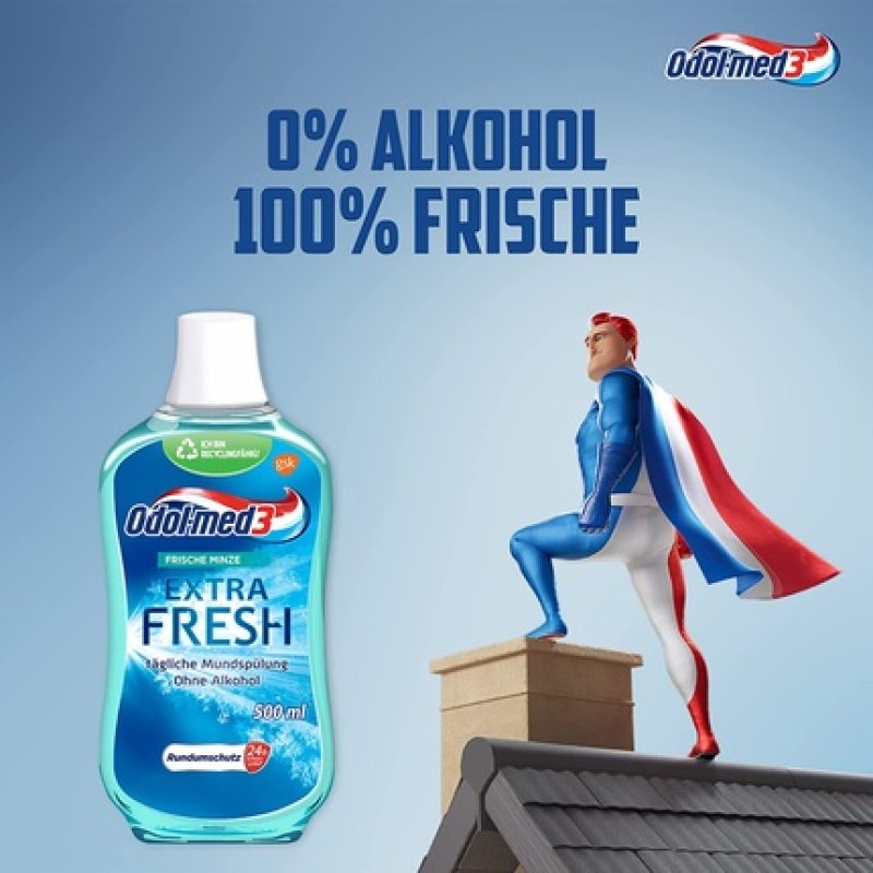 Odol-med3 Extra Fresh Mouthwash Alcohol-Free 500ml