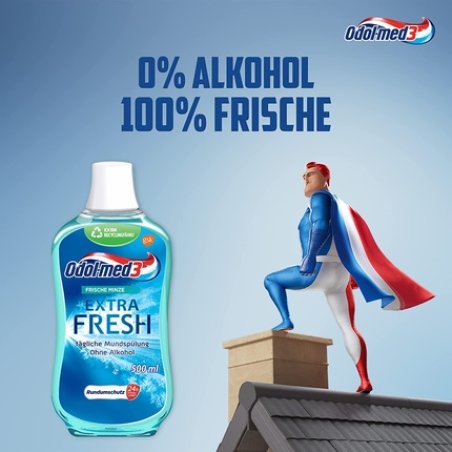 Odol-med3 Extra Fresh Mouthwash Alcohol-Free 500ml