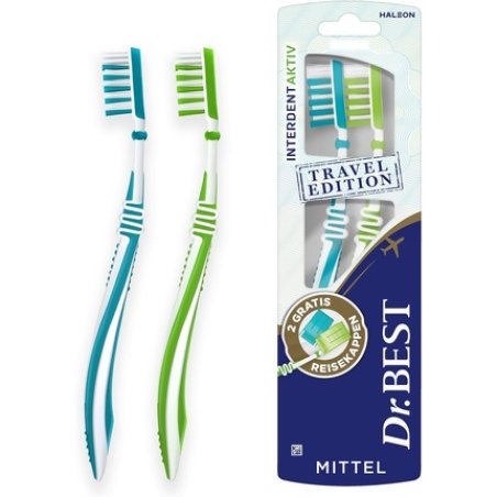 Dr.BEST Interdent Aktiv Travel Edition Medium for Thorough Cleaning Between Teeth - Pack of 2