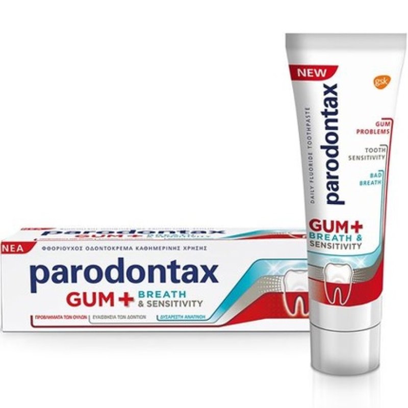 Parodontax Gum Breath & Sensitivity Toothpaste For Sensitive Teeth & Gums, 75ml