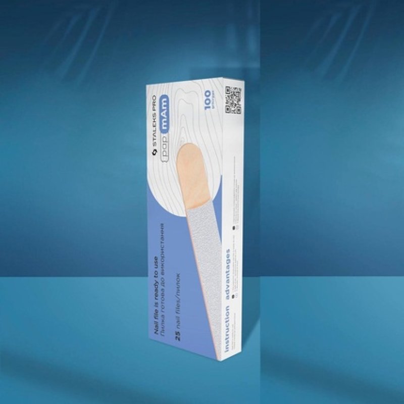 Staleks Pro Disposable White Nail File on Wooden Base DWCE-22