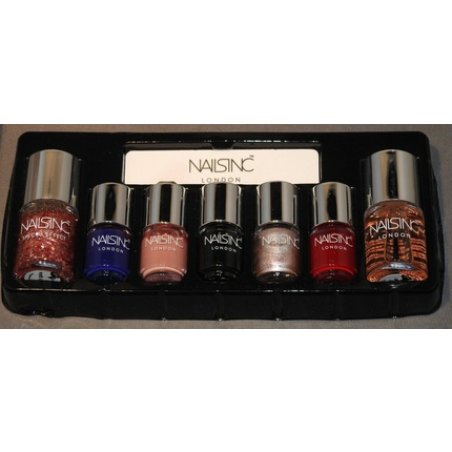 Beautiful Nail Polish Set Including Seven Polishes and Bag - Brand New