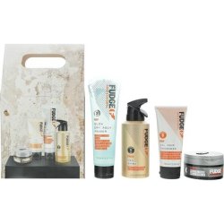Fudge Professional Innovation 4 Piece Gift Set: Blow Primer 150ml - Hed Shine 144ml - Hair Tickener 75g -Hair Wax 75g