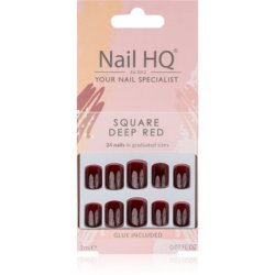 Nail HQ Square False Nails Deep Red 24 pcs