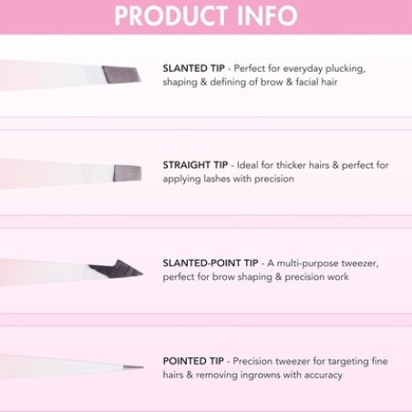 Brushworks HD 4 Piece Combination Tweezer Set - White