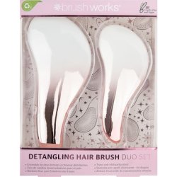 Brushworks Detangling Hair Brush Duo Set - One Size Pink
