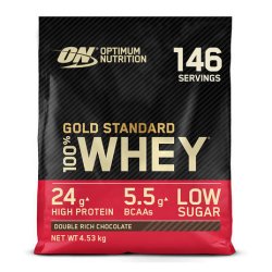 Optimum Nutrition Gold Standard Whey Protein Muscle Building Powder Double Rich Chocolate 146 Servings 4.53kg