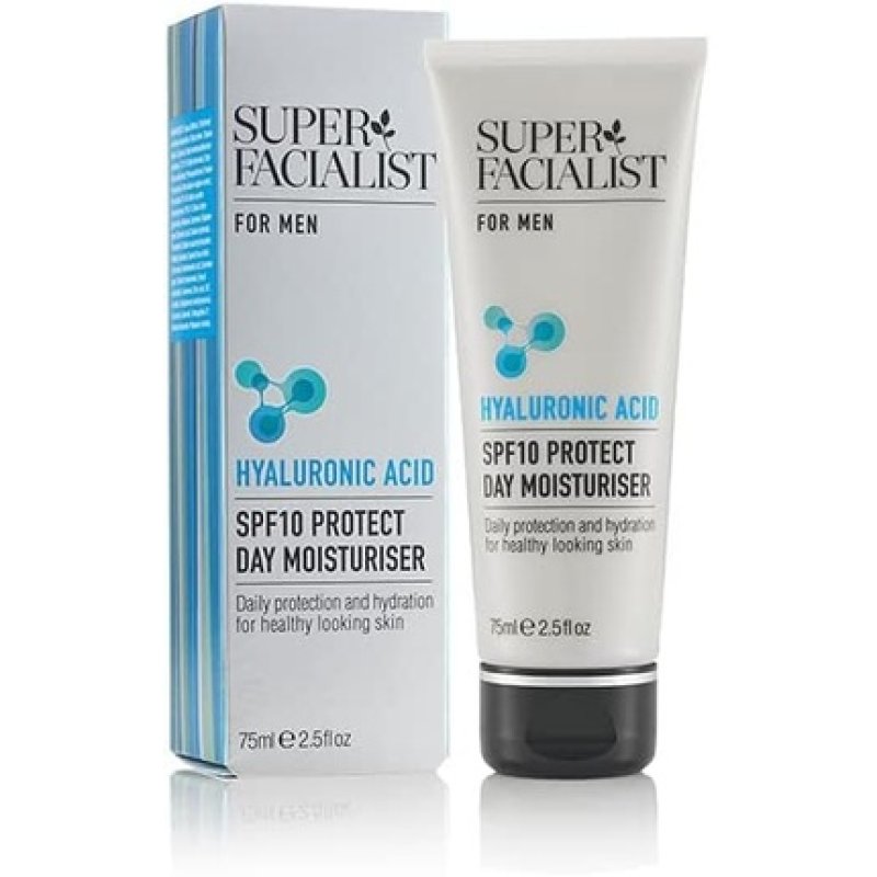 Super Facialist Moisturiser for Men with Hyaluronic Acid and SPF 10 Sun Cream 75ml