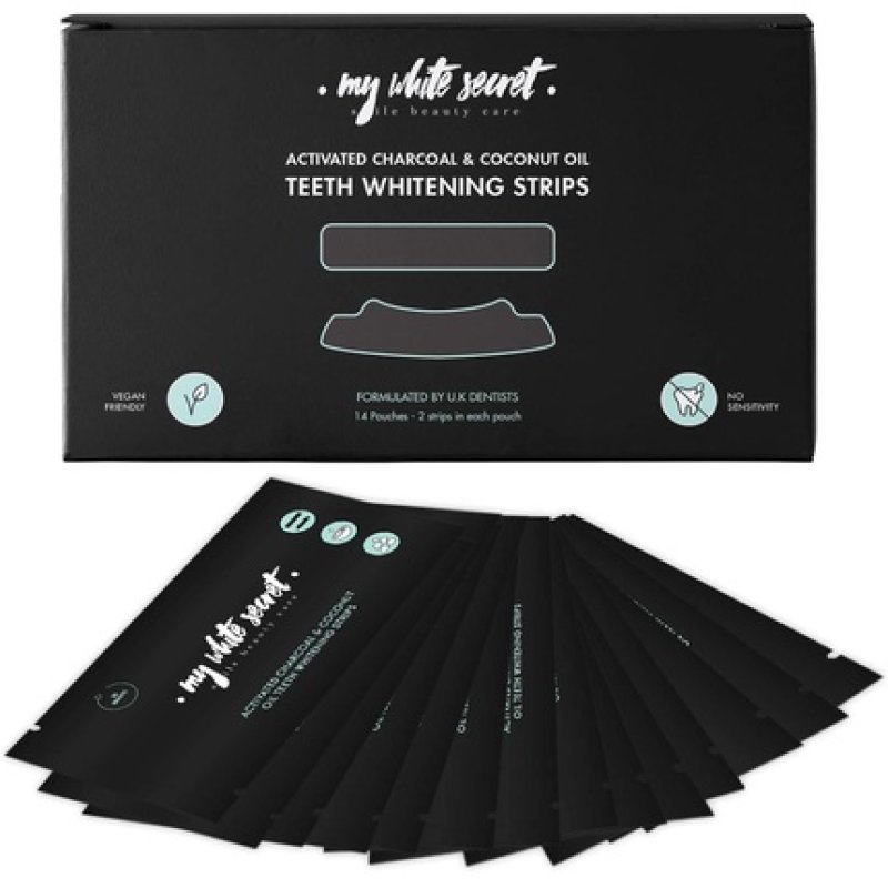 My White Secret Whitening Strips with Activated Charcoal and Coconut Oil 14 Pairs