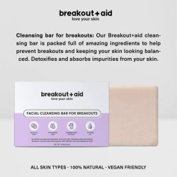 Breakoutaid Vegan Facial Cleansing Bar with Salicylic Acid and Hyaluronic Acid 100g 3.5oz