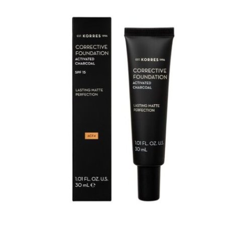 Korres Corrective Foundation Activated Charcoal Lasting Matte SPF10 ACF4