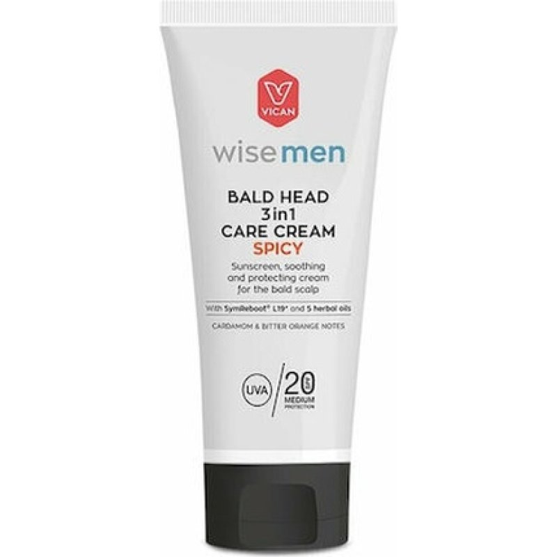 Vican Wise Men Bald Head 3in1 Care Cream Spicy - Spf20, 100ml