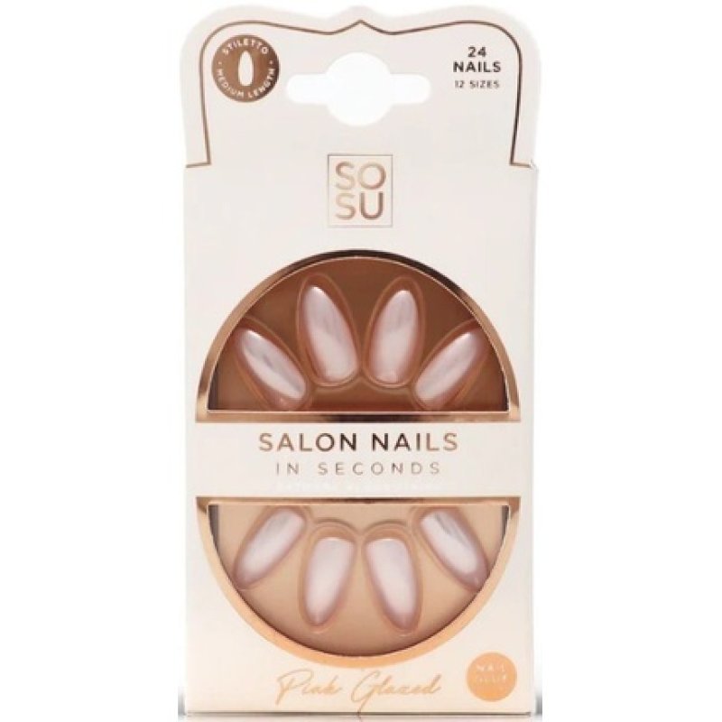 Artificial Nails Pink (Salon Nails) 24 Pieces