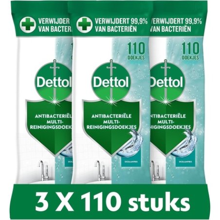 Dettol Power and Fresh Cleaning Wipes Ocean 110 Pieces