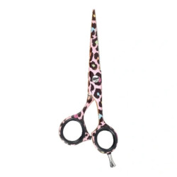 Sibel Pink Leopard Scissors 5.5