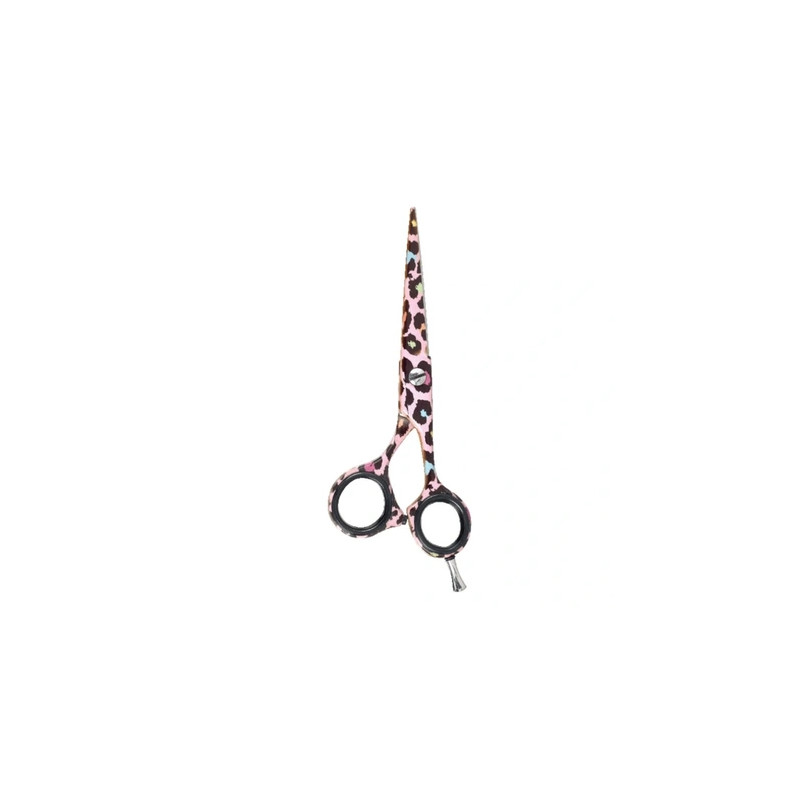 Sibel Pink Leopard Scissors 5.5
