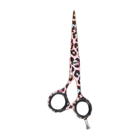 Sibel Pink Leopard Scissors 5.5