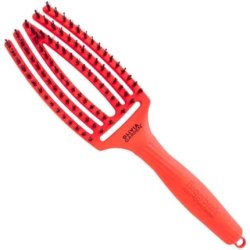 Olivia Garden Finger Brush Combo M Neon Orange Amazonki Medium Hairbrush with Boar Bristles