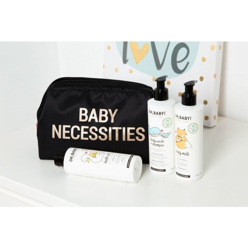 Childhome Baby Necessaire Embrayage Noir, Or Nylon, Polyester