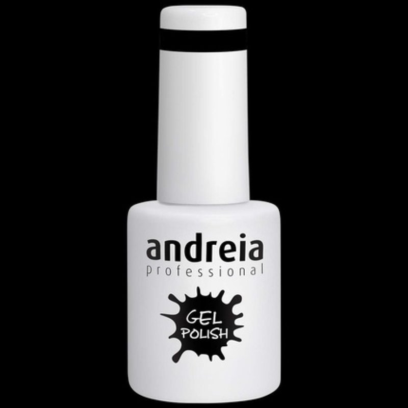Andreia Black Gel Nail Polish Colour 240 Semi-Permanent for UV/LED Nail Lamp Intense Shine and 4 weeks Lasting French