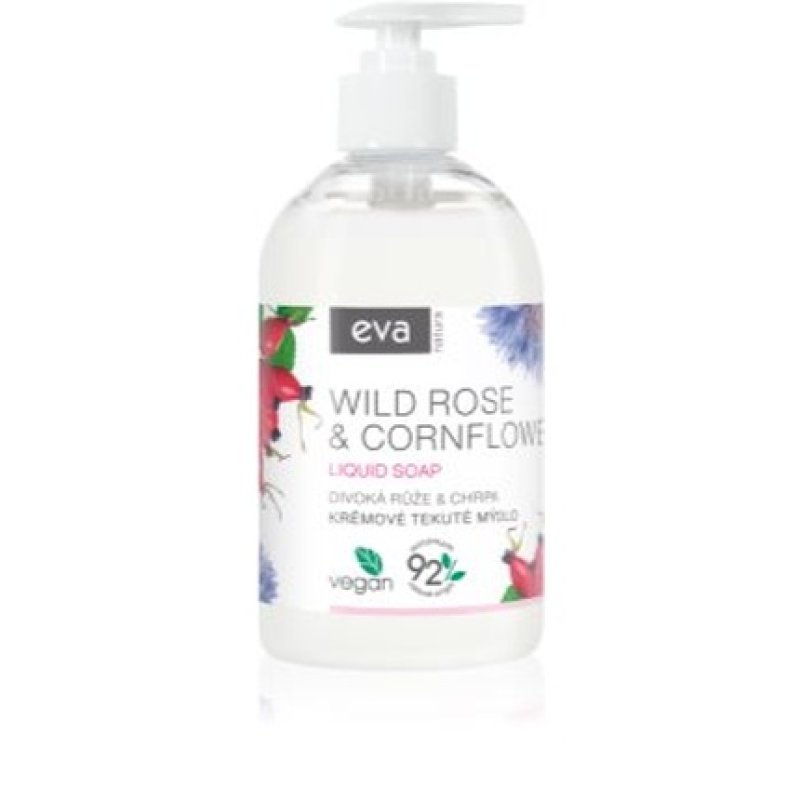 Eva Natura Creamy Liquid Soap 500 Ml - Cornflower And Wild Rose
