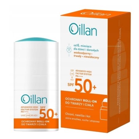 Oillan Protective Roll-On Sunscreen For Children And Adults From 6 Months Spf50 50 Ml
