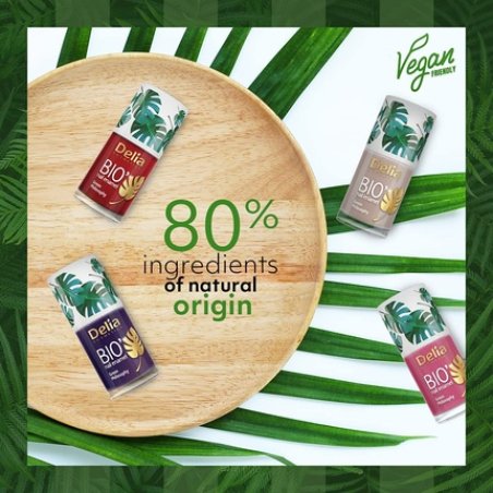 Delia Cosmetics Bio Green Nail Polish JUNGLE Vegan-Friendly Perfect Coverage and Shine 11ml