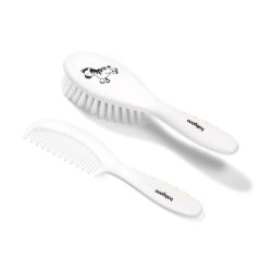 BabyOno Brush and Comb Set for Children and Infants with Soft White Bristles