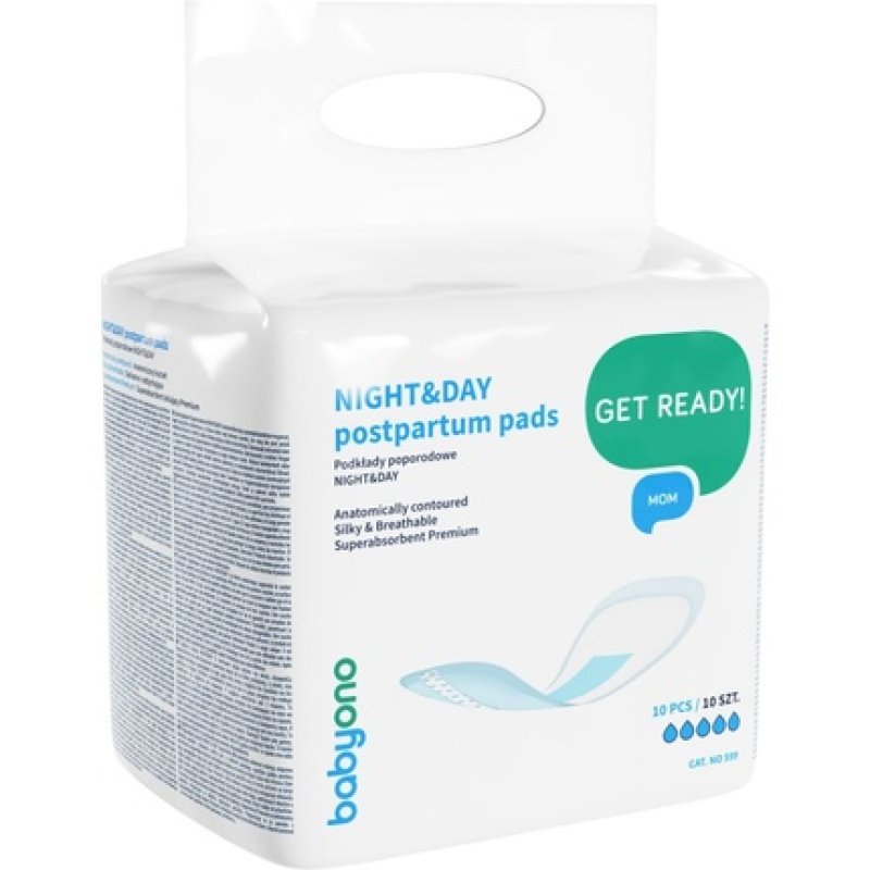 BabyOno Get Ready Mom maternity pads - Night & Day, 10 pads