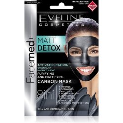 Eveline FaceMed Cleansing Mattifying Carbon Mask 8in1 Mat Detox 2x5ml