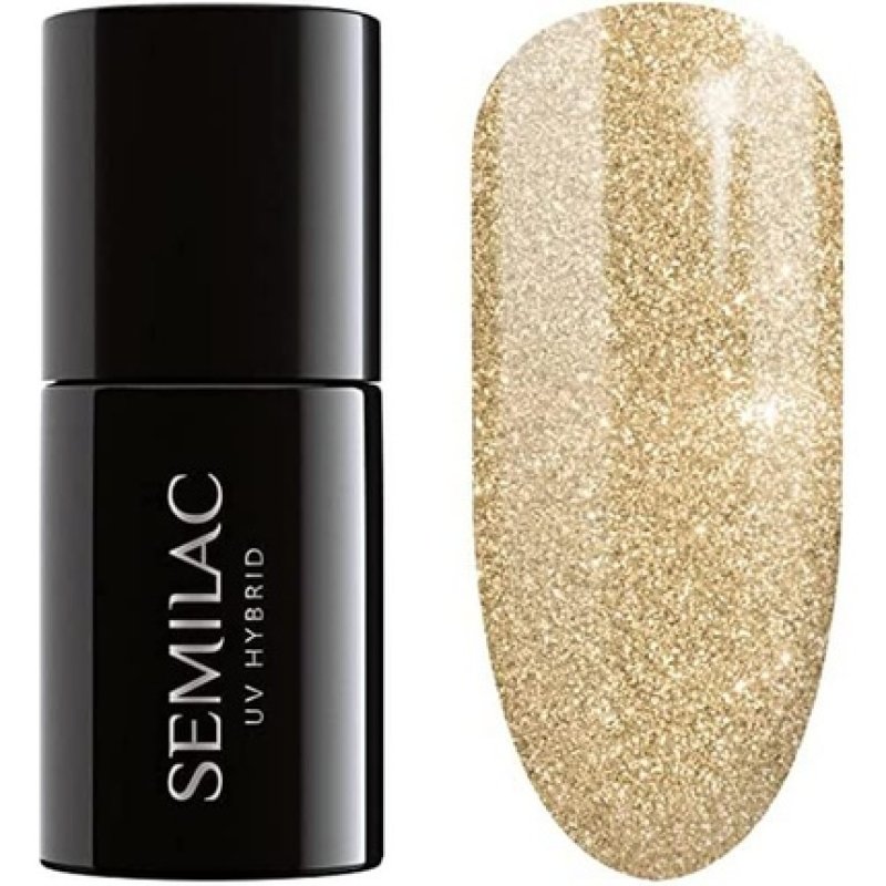 Semilac 037 UV Hybrid Nail Polish Gold Disco 7ml
