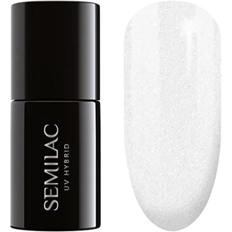 Semilac 091 UV Hybrid Nail Polish Glitter Milk 7ml