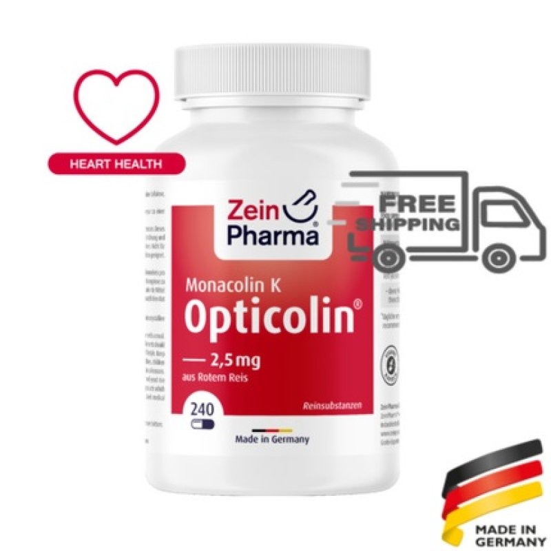 Opticolin Monacolin K 2.5mg 240 Capsules Zeinpharma
