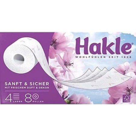 Hakle Toilet Paper Soft and Safe 4-ply - Pack of 8