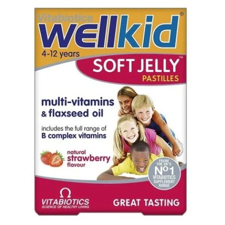 Wellkid Soft Jelly Pastilles Strawberry Flavor Dietary Supplement For Children - 30 Gummies