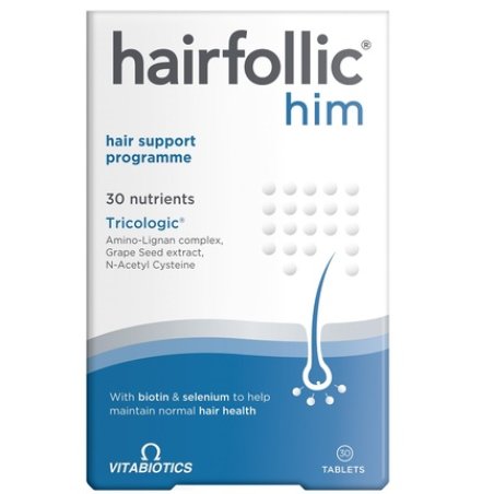 Vitabiotics Hairfollic Him Dietary Supplement Supporting Healthy Hair 30 Tablets