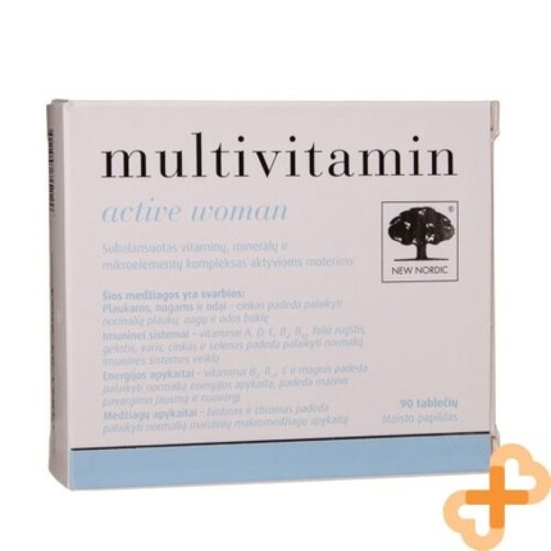 New Nordic Multivitamin Active Woman 90 Tablets Skin Hair Nails Immune System