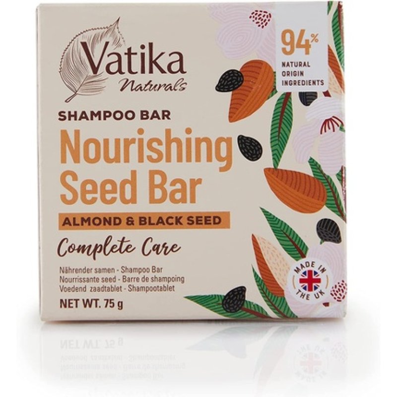 Vatika Naturals Complete Care Shampoo Bar 75g - Enriched with Almond Oil and Black Seed Extracts for Damaged Hair